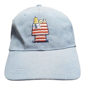 Peanuts Strapback Hat Unisex‎ Blue OSFM Embroidered Patriotic Snoopy Logo